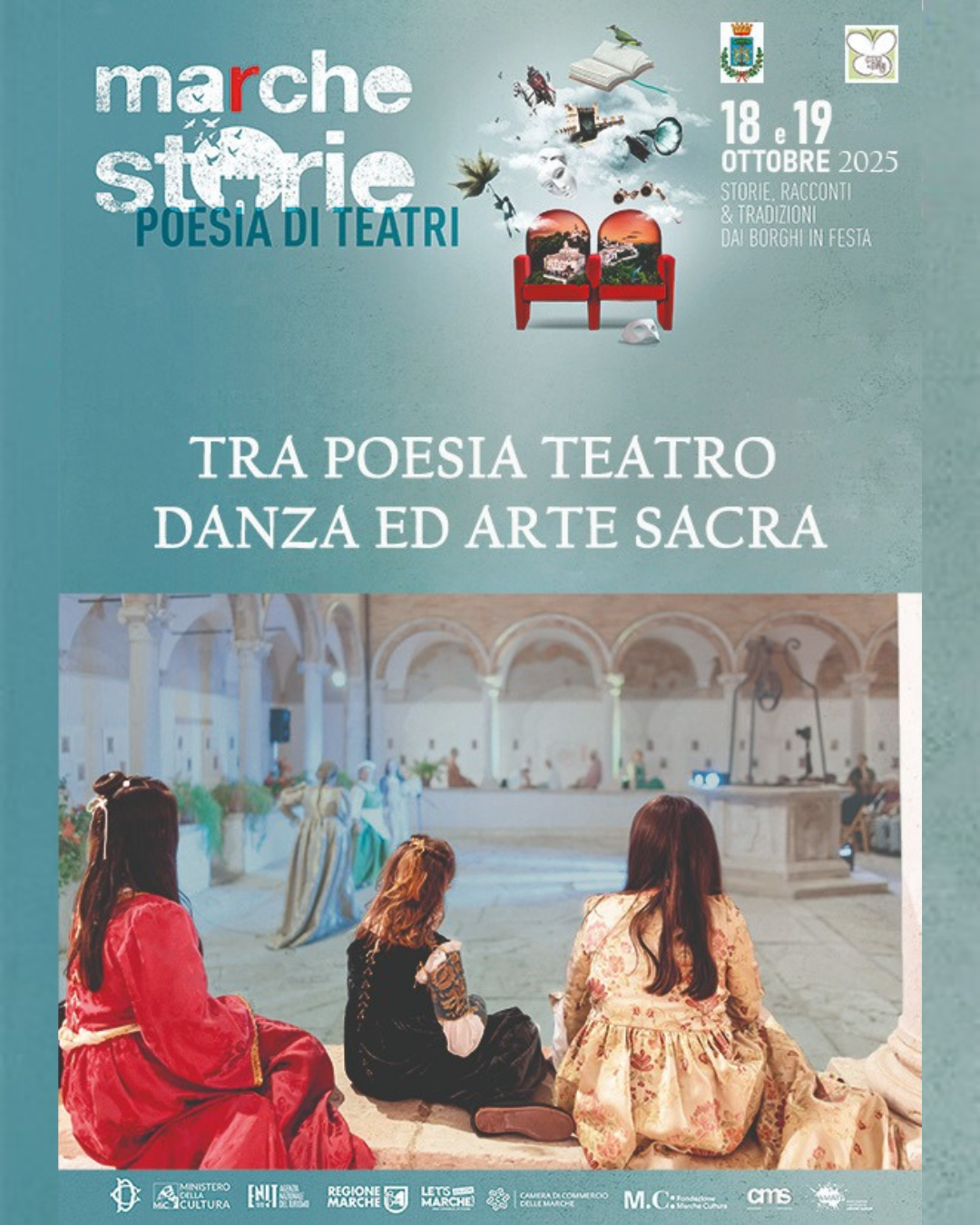 locandina  Il 18 e 19 ottobre Scapezzano ed il vicino complesso museale delle Grazie diventano palcoscenico del progetto Marchestorie 2025